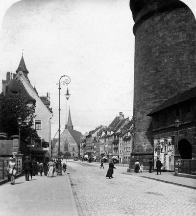 Strassenkarte, Nürnberg, Bavyera, Almanya, 1900