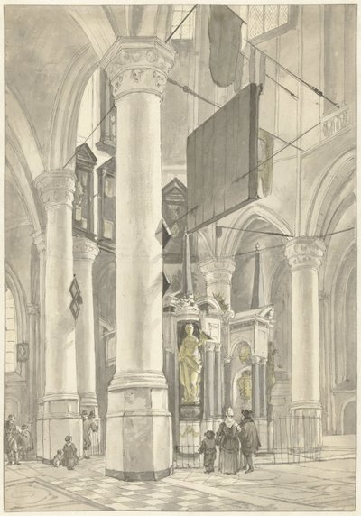Orange'lı William'ın mezar anıtı ile Delft'teki Nieuwe Kerk'te görüntüleyin by Wybrand Hendriks