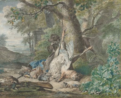 Bir Ormanda Natürmort Avı, 1784. by Wybrand Hendriks