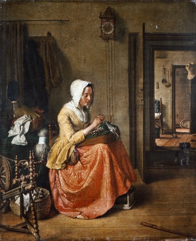 Dantelci, c.1831 (tuval üzerine yağlıboya) by Wybrand Hendriks
