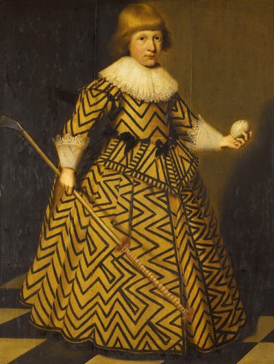Kolf Kulübü Olan Bir Çocuğun Portresi by Wybrand de Geest (I)