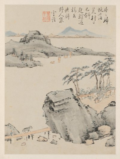 Mevsimsel Manzaralar Albümü, Yaprak C önceki yaprak 6, 1668. by Xiao Yuncong