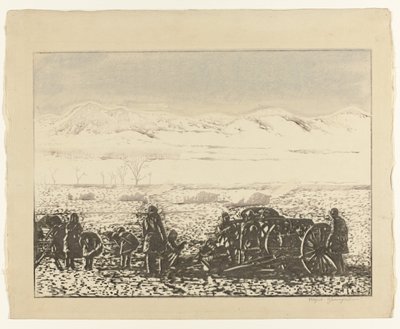 savaş manzarası Senso fukei by Yamagishi Kazue (signed by artist)