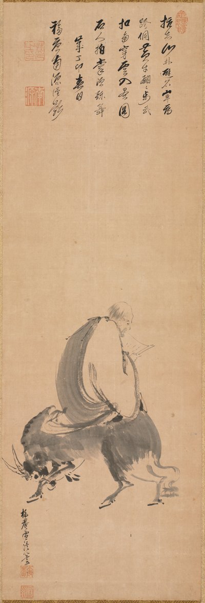 Mandanın Üzerinde Geriye Dönen Adam by Yamaguchi Sekkei
