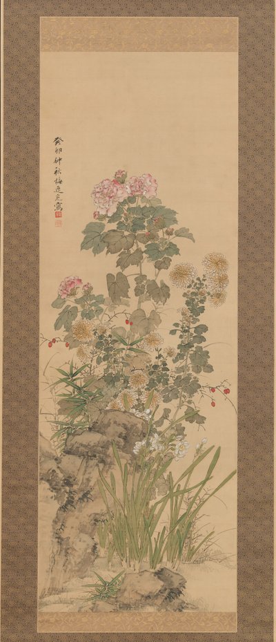 Sonbahar Çiçekleri, 1843. by Yamamoto Baiitsu