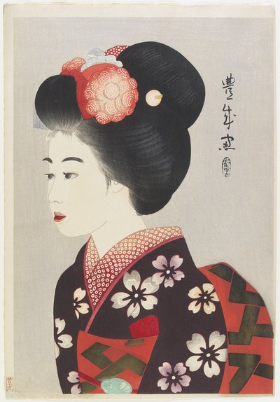 Maiko Kızı, 1924 (renkli tahta baskı) by Yamamura Koka