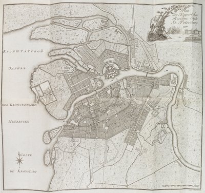 Saint Petersburg haritası, 1790. by Yefim Maximovich Khudyakov