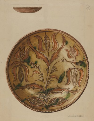 Pennsylvania Alman Plakası, c. 1937. by Yolande Delasser