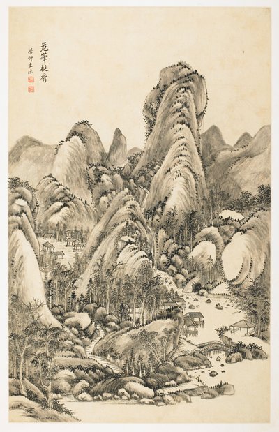 Magnificence of Overhanging Bluff, 12 yapraklı albümden by Yongxi Jin