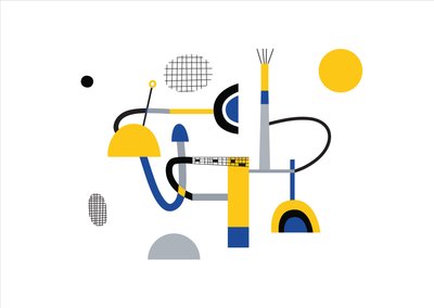 Soyut geometri kompozisyonu, 2017 (vektör illüstrasyon) by Yulia Drobova