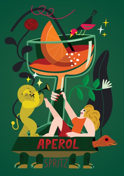 Aperol Spritz, 2017 (vektör illüstrasyon) by Yulia Drobova