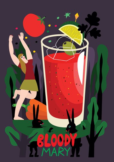 Bloody Mary, 2017 (vektör illüstrasyon) by Yulia Drobova