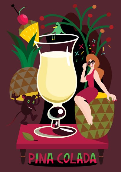 Pina Colada, 2017 (vektör illüstrasyon) by Yulia Drobova