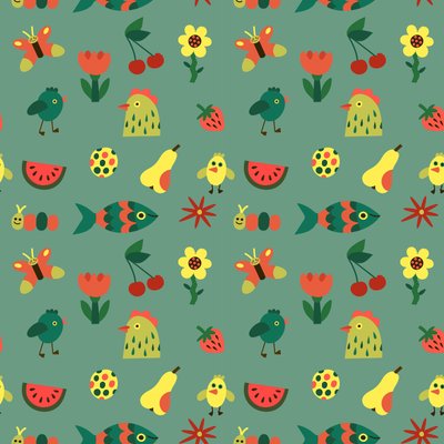 Dikişsiz desen, 2018 (vektör grafiği) by Yulia Drobova