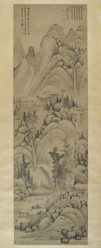 Manzara, Asma Parşömen, Ming Hanedanlığı (1368-1644) (kağıt üzerine mürekkep) by Yun Hsiang Yun Hsiang