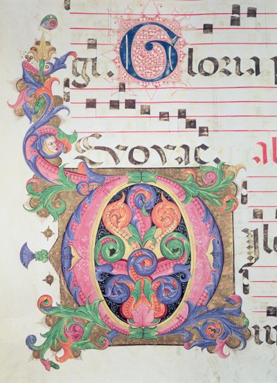 Missal 515 fol.146r Yapraklarla süslenmiş tarihi ilk 