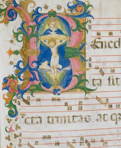 Trinity, koro kitabının minyatür detayı by Zanobi di Benedetto Strozzi