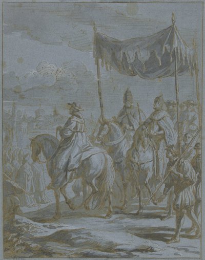 Bir imparator ve papanın şehre girişi by Zeger Jacob van Helmont