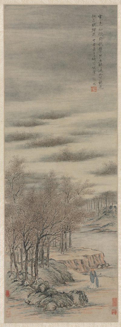Dumanlı Bir Koruda Sonbaharın Sesini Dinlemek, 1657. by Zhang Feng
