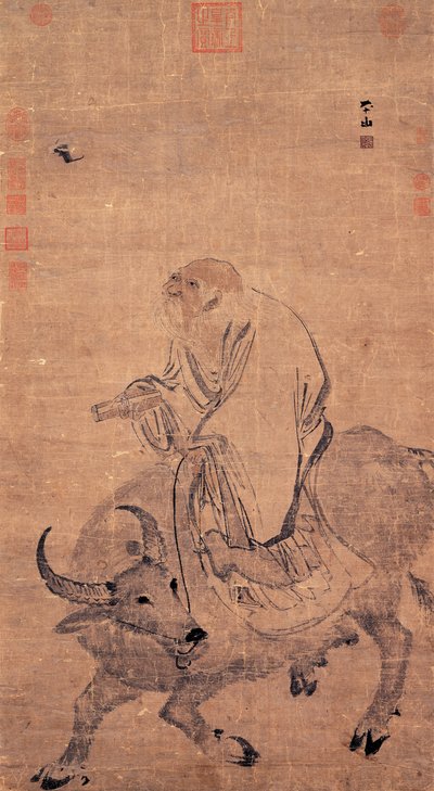 1368-1644 yılları arasında öküze binen laozi by Zhang Lu