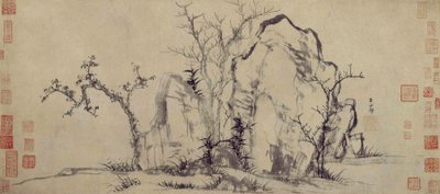 Zarif Kayalar ve Seyrek Ağaçlar by Zhao Mengfu