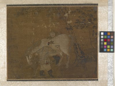 Damat Penye Beyaz At (ipek üzerine renkli) by Zhao Mengfu Chao Meng Fu or