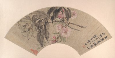 Şeftali Çiçekleri ve Şakayık, yak. 1860. by Zhao Zhiqian