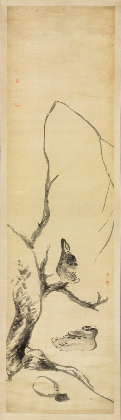 Kuşlar ve Ördekler (saten üzerine mürekkep) by Zhu da Bada Shanren