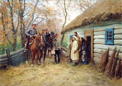 Bir Evin Önünde Süvari Devriyesi by Zygmunt Rozwadowski