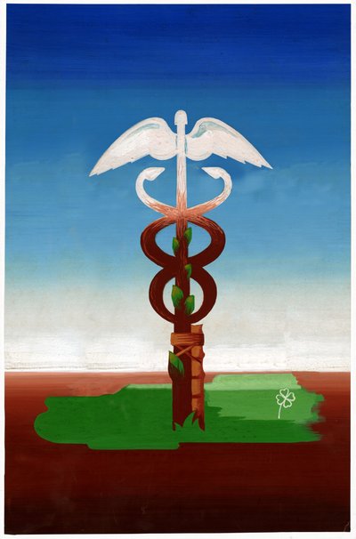 Bir caduceus, yaklaşık 1930 by . .