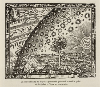 Bir ortaçağ misyoneri, gökyüzünün ve dünyanın temas ettiği noktayı bulur by Frederick (attr. to) Barnard