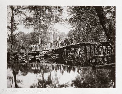 Chickahominy, Virginia, ABD, c 1862 üzerinde askeri bir köprü by Ferdinand Georg Waldmuller
