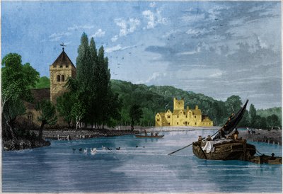 Bisham Manastırı, Tapınak Şövalyeleri Komutanlığı, Berkshire Kontu. yaklaşık 1850 (Gravür) by . .