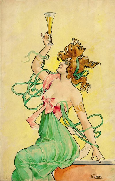 Absinthe Blanqui, c 1900, bir reklam afişi için model (mürekkep, pastel ve sulu boya), 1898 ve 1901 arasında, imzalı Nover, yazıcının palindromu Revon, Paris by Frederick (attr. to) Barnard