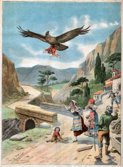 Kartal bir çocuğu kaçırır. Bir kartal tarafından çocuk tecavüzü. by John Pardon