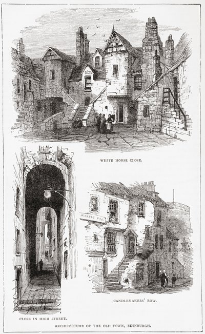 Old Town mimarisi, Edinburgh, İskoçya by . .