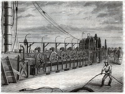 Kablolu telgraf sous marin. Telgraf denizaltı kablosu. by Frederick (attr. to) Barnard