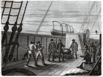 Kablolu telgraf sous marin. Telgraf denizaltı kablosu. by Frederick (attr. to) Barnard