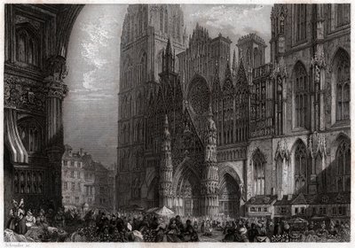 1850 dolaylarında Cathedrale de Rouen (gravür) by . .