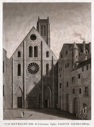 Sainte Genevieve Kilisesi, 19. yüzyılın başlarında (gravür) by . .