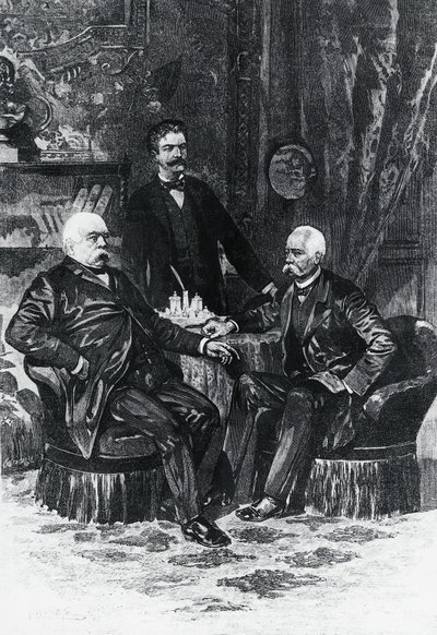 Otto von Bismarck (1815-1898) ve Francesco Crispi (1819-1901) arasında Friedrichsruhe