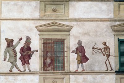 Ölüm Dansı, fresk, Milesi evi, Cassiglio, Lombardiya, İtalya by Georg Carl Heinrich Dollmann