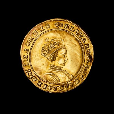 İngiliz dövülmüş altın yarım egemen madeni para by Hippolyte Lalaise Devéria