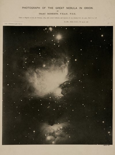 Büyük Orion Bulutsusu (M42), 4 Şubat 1889 by John Pardon