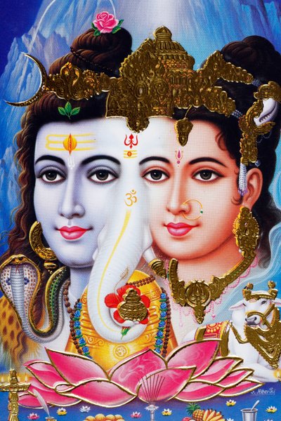 Hindu tanrısı Shiva ve tanrıça Parvathi. by . .