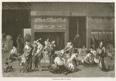 Hijyen Kadınlar hamamlarda yıkanıyor, Edo by John Pardon