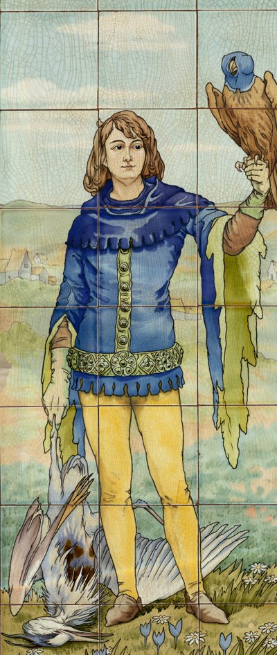 İç görünüm, karo panel, ressam Furcy Ernest Tondeur, uygulayıcı Boch Frères La Louvière by . .