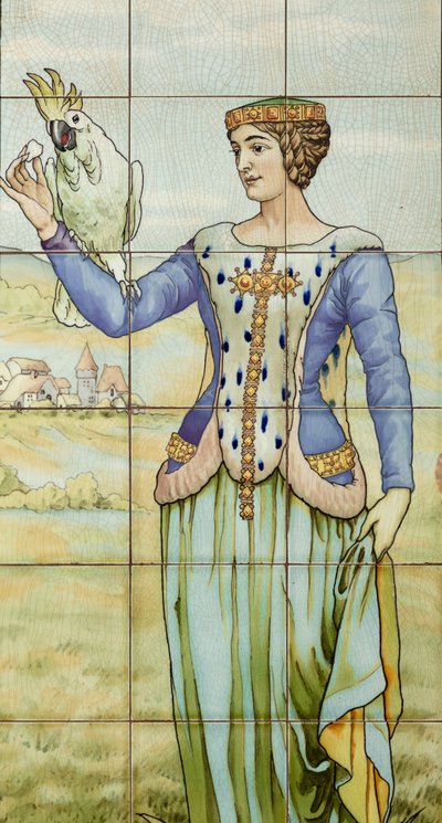 İç görünüm, karo panel, ressam Furcy Ernest Tondeur, uygulayıcı Boch Frères La Louvière by . .