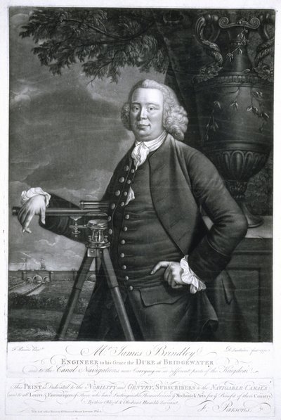 James Brindley, İngiliz inşaat mühendisi ve kanal oluşturucu by Frederick (attr. to) Barnard