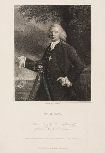 James Brindley, İngiliz inşaat mühendisi ve kanal oluşturucu by Frederick (attr. to) Barnard